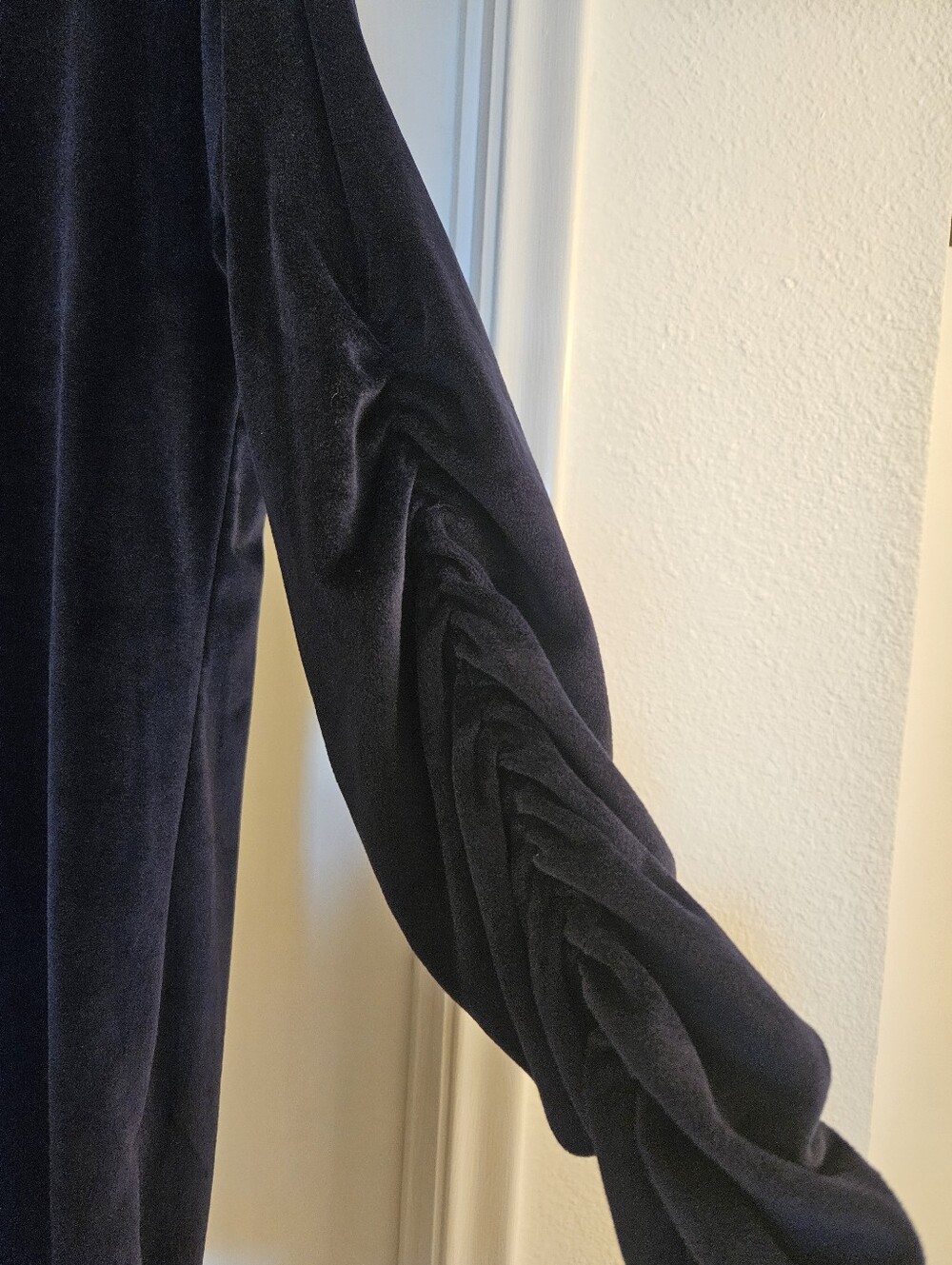 Plush Blue Velour Tunic Dress. Flat Friendly! - Picture 3 of 6